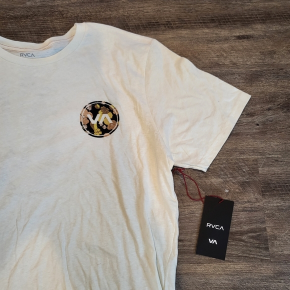 RVCA ANTIQUE WHITE Men's VA Mod Fill Graphic Print Short Sleeve Tee - Picture 5 of 9